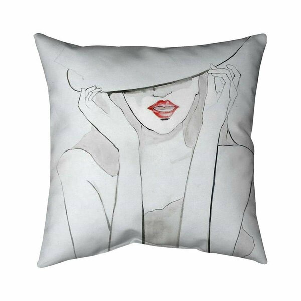 Fondo 20 x 20 in. Woman with Big Hat-Double Sided Print Indoor Pillow FO2773797